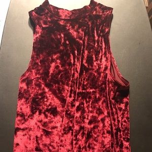 Burgundy Velvet Knee length Dress